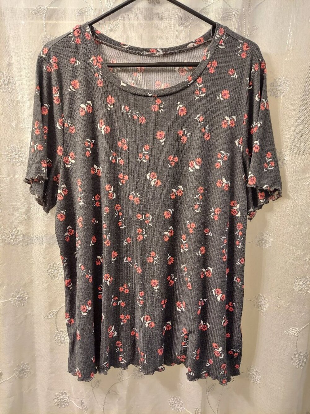 Rib knit t shirt